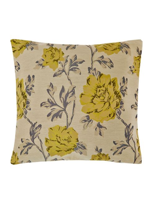 Image of Linea Floral Jacquard Cushion, Lime