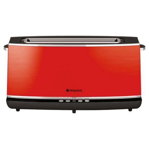 Image of Hotpoint Extra Long & Extra Wide 2 Slice Toaster - Red