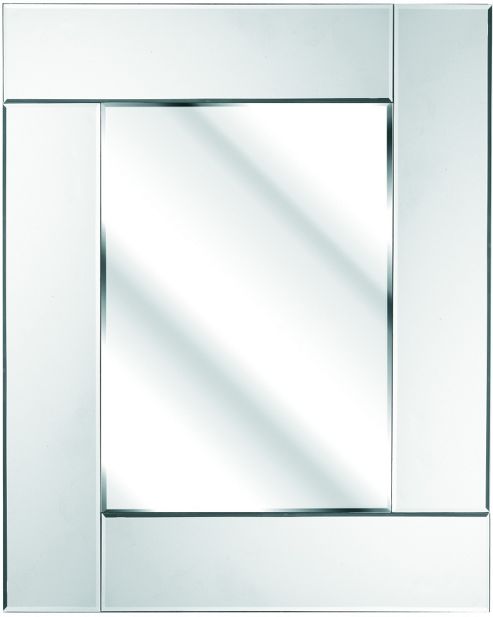Image of D & J Simons Art Deco Rectangle Mirror - White