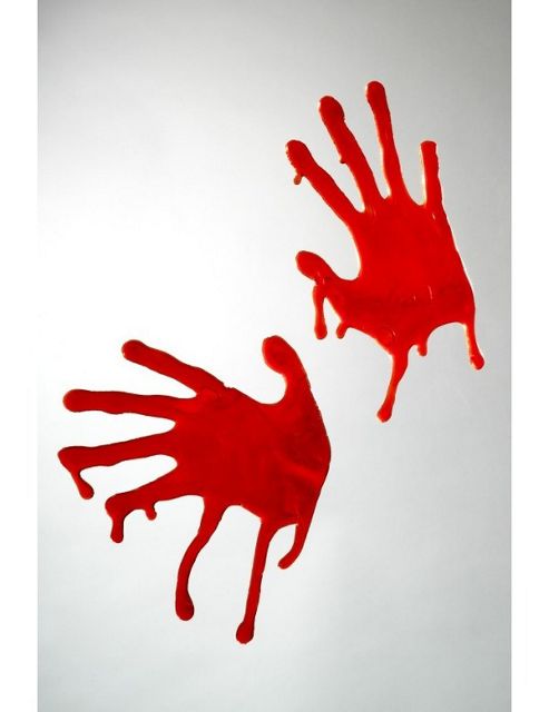 Image of Blooded Hands Window Decoration