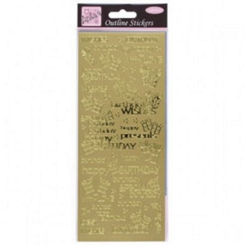 Image of Outline Stickers Special Birthday Wishes Gold