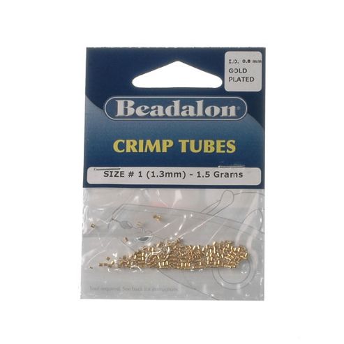 Image of Beadalon Crimp Tube 1.3mm Gold Platet 1.5g