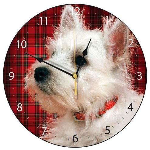 Image of Smith & Taylor Tartan Westie Dog Wall Clock