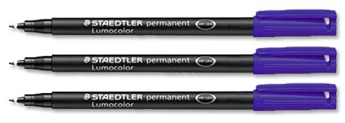 Image of Staedtler 317 Lumocolor Pen Permanent Medium 1.0mm Blue Ref 317-3 [pack 10]