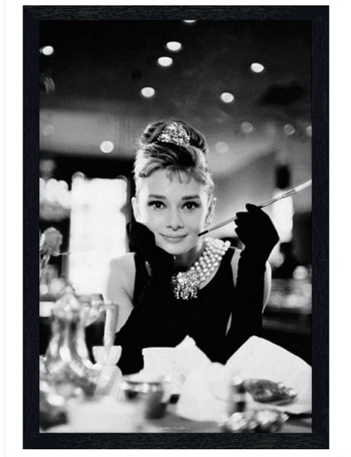 Image of Black Wooden Framed Breakfast At Tiffany's Audrey Hepburn Is Holly Golightly Poster