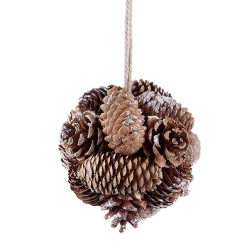 Image of Natural Pine Cone Ball Hanger Christmas Decoration