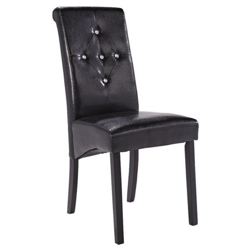 Image of Home Zone Monroe Diamante Dining Chair - Black