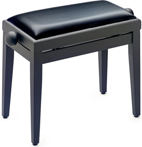 Image of Rocket Piano Stool With Brown Velvet Top - Cherry Matt