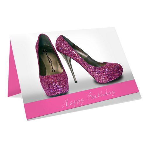 Image of Personalised Pink Party Shoes Card