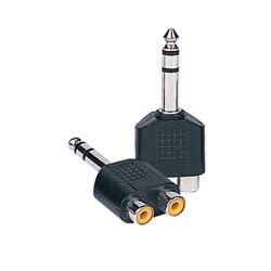 2 RCA Phono Sockets to Jack Plug Adaptor