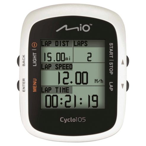Image of Mio Cyclo 105 Cyclist Navigation System, Uk, 1.8" Lcd Screen, Water Resistant & Heart Rate Monitor