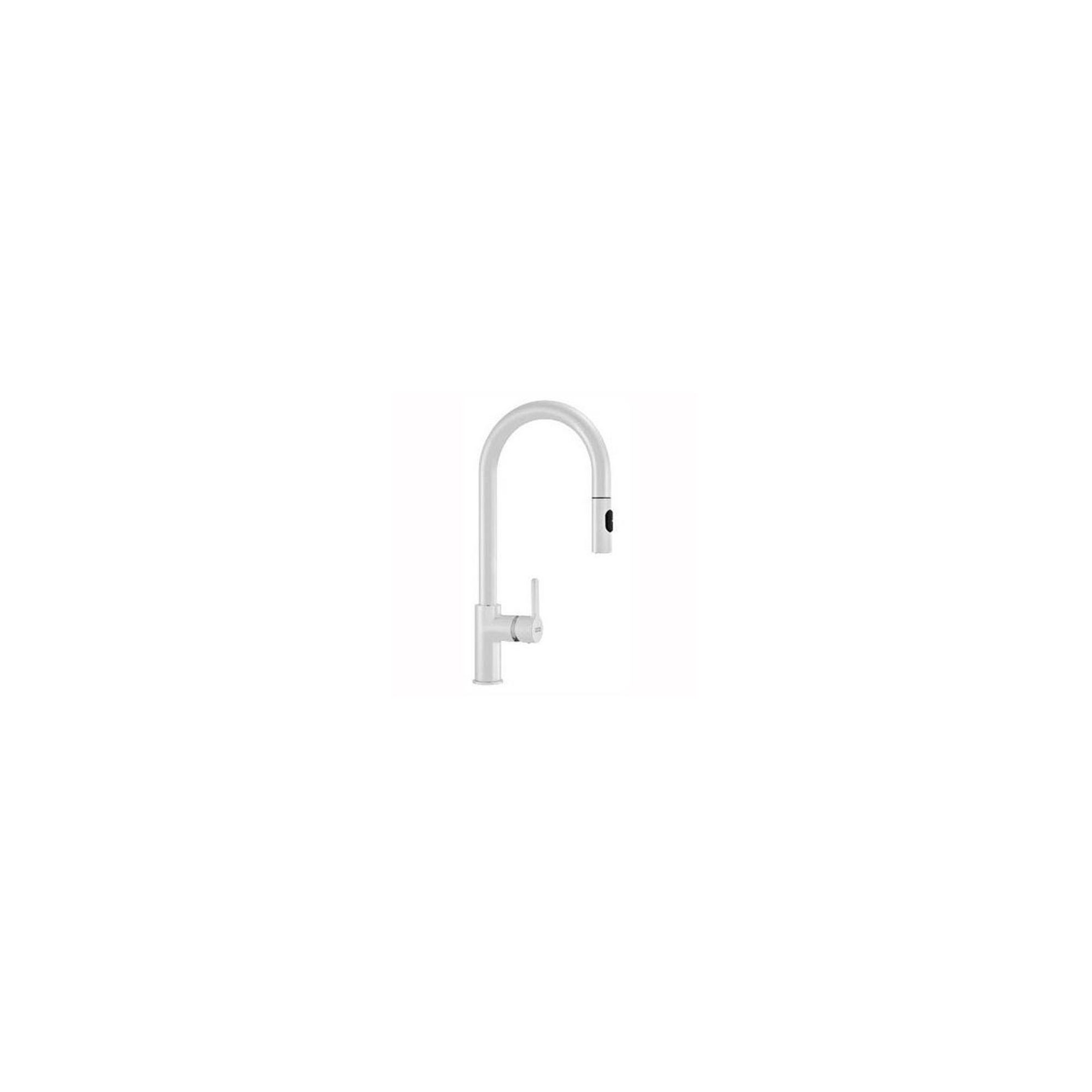 Franke Arena Single Lever Pull-Out Spray Kitchen Sink Mixer Tap, Matte White at Tesco Direct