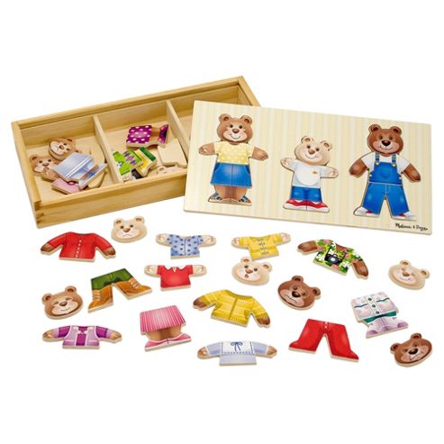 Image of Melissa & Doug Wooden Bear Family Dress-up Puzzle