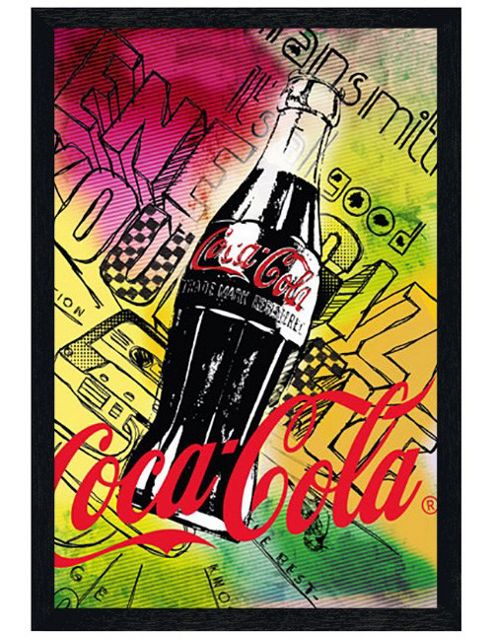 Image of Coca-cola Black Wooden Framed 125 Years Of The Real Thing Poster
