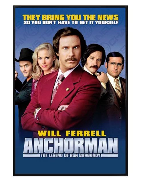 Image of Anchorman Gloss Black Framed They Bring You The News Poster