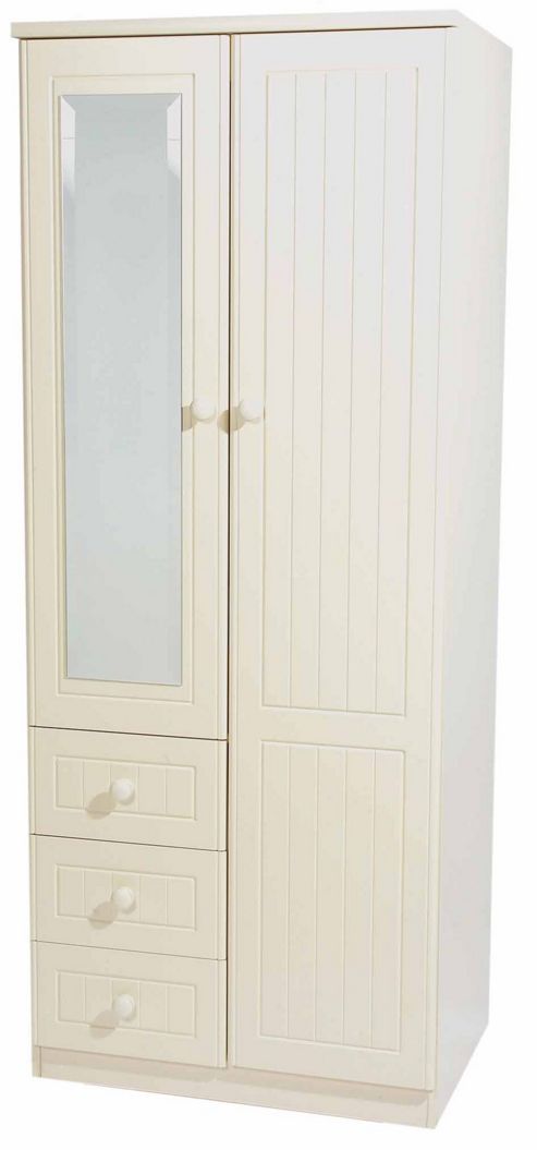 Image of Welcome Furniture Warwick 76.2 Cm Combi Wardrobe - Cream