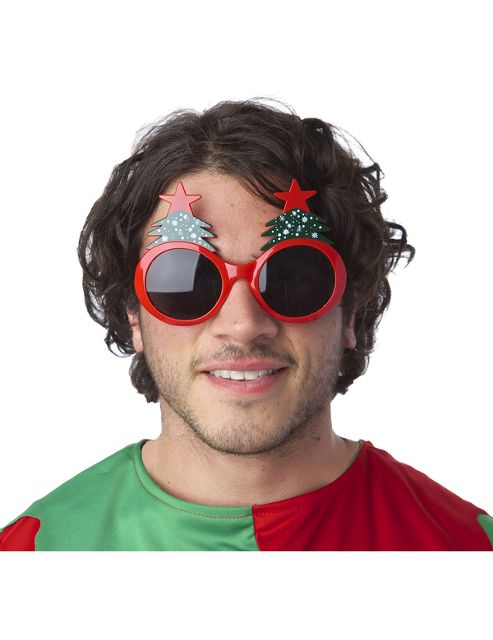 Image of Red Christmas Tree Glasses