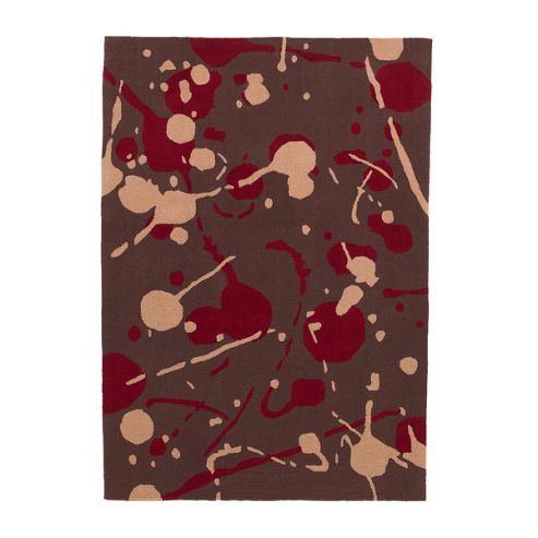Image of Think Rugs Hong Kong Brown/red Tufted Rug - 120 Cm X 170 Cm (3 Ft 11 In X 5 Ft 7 In)