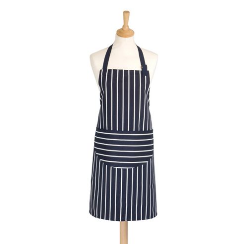 Image of Rushbrookes Butchers Stripe Adult Apron, Navy