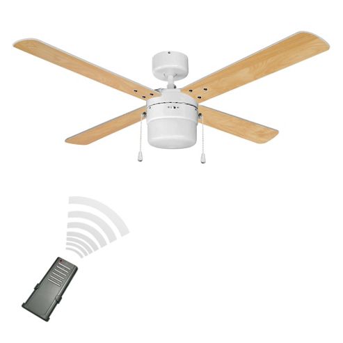 Image of Tempest Remote Control 42 Ceiling Fan With Light In White
