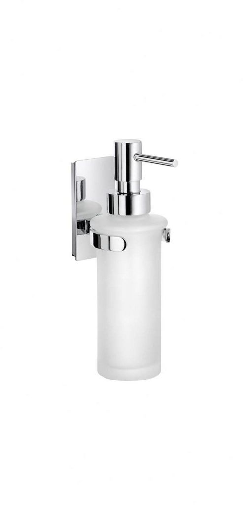 Image of Smedbo Pool Holder With Glass Soap Dispenser In Polished Chrome