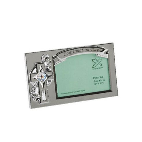 Image of Confirmation Crystal Cross Photo Frame