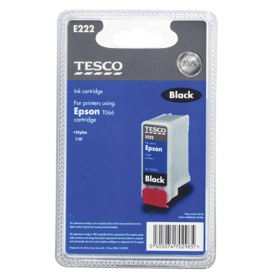 Tesco E222 black Printer Ink Cartridge (Compatible with printers using 