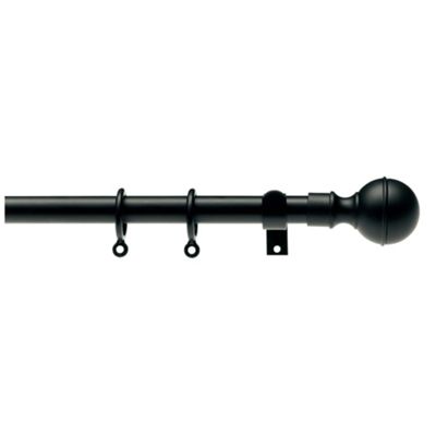 Buy 16-19mm Extendable Metal Curtain Pole Ball Finial, Black 120-210cm ...