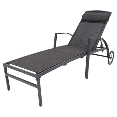 Buy Valencia Metal & Waterproof Woven Textile Sun Lounger with wheels ...