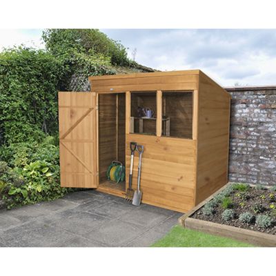buy forest garden 7x5 overlap dip treated pent shed from