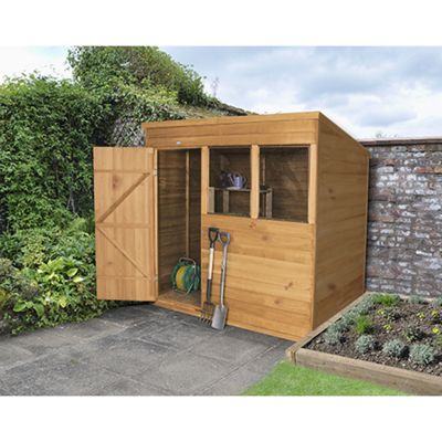 Buy Forest Garden 7x5 Overlap Dip Treated Pent Shed from 