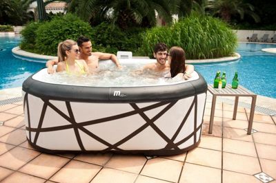 Buy Mspa Soho Spa 6 Seater Square Grey Blow Up Hot Tub