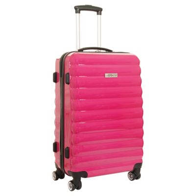 Buy Luggage Zone Hard 4-Wheel Large Pink Suitcase from our Lightweight ...