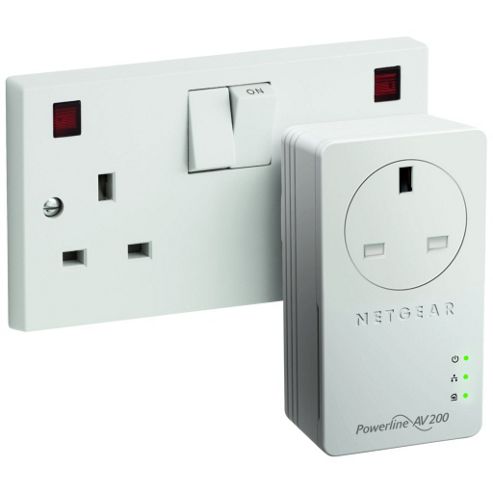 Buy NETGEAR 200Mbps Powerline Nano Kit with Pass Through Sockets from ...