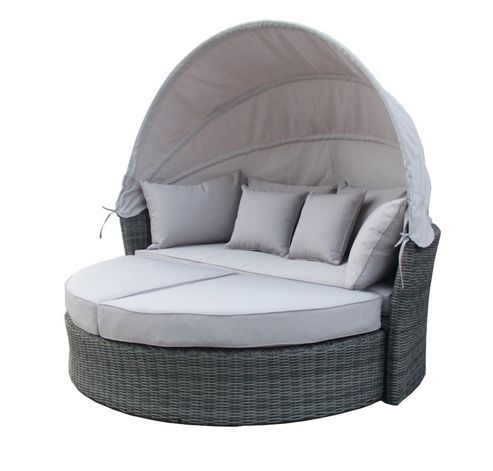 Buy Bentley Garden Premium Grey Rattan Day Bed With Canopy from our ...