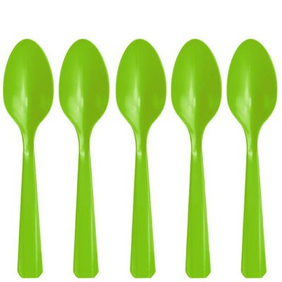 spoons plastic lime baby pink pack supplies birthday peppa pig tableware 20pk tesco fiesta minions colour options perfectly umbrellaphants monster