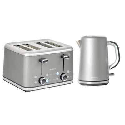 Buy Brabantia BQPK10 Platinum Breakfast Kettle and 4 Slice Toaster Set ...