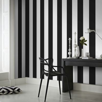 Buy Superfresco Easy Paste The Wall Rayure Stripe Black White Wallpaper 