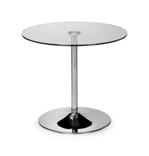 Buy Kudos Chrome & Clear Glass Round Pedestal Table from our Dining ...