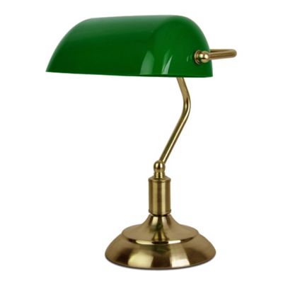 Buy Traditional Bankers Touch Table Lamp Antique Brass ...