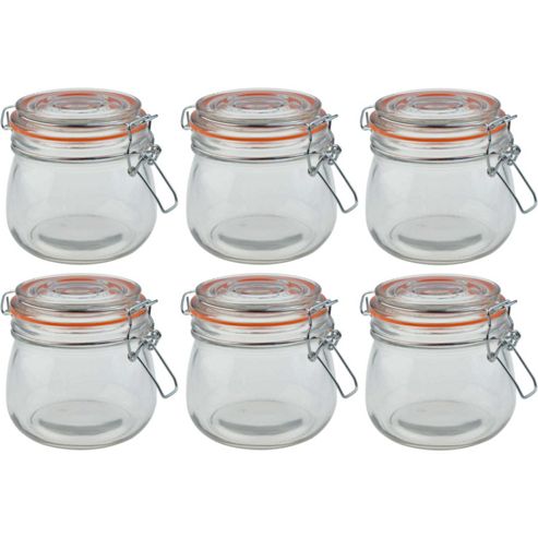 Buy Argon Tableware Preserving / Biscuit Glass Storage Jars - 500ml ...