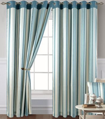 Buy Duck Egg Blue Stripe Curtains 90 x 72 - Montana from our Eyelet ...