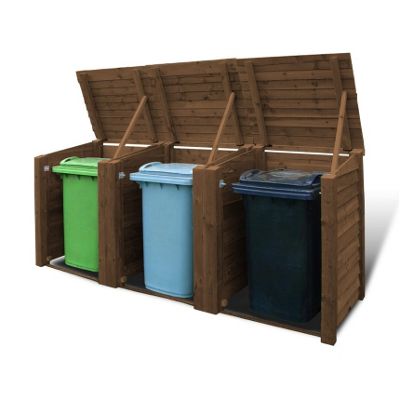 Buy Morcott wooden triple wheelie bin storage unit from our Garden ...