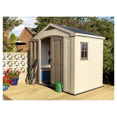 Buy Keter Apex Plastic Garden Shed Cream, 8x6ft from our ...