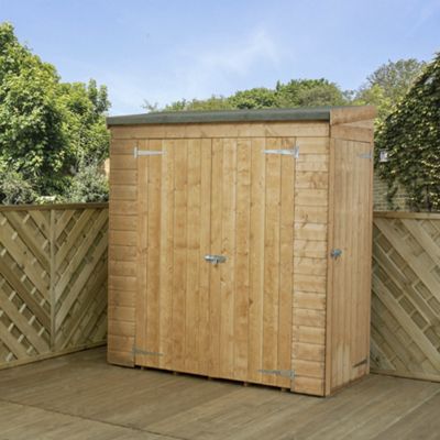 buy mercia pent wooden garden shed with side door, 6x3ft