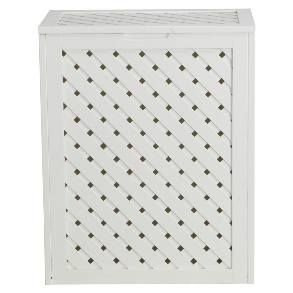 Buy Sheringham White Wood Wicker Weave Laundry Basket from our 