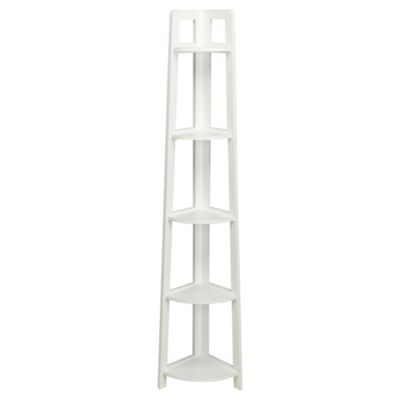 buy sheringham bathroom 5 tier corner shelving unit, white wood from