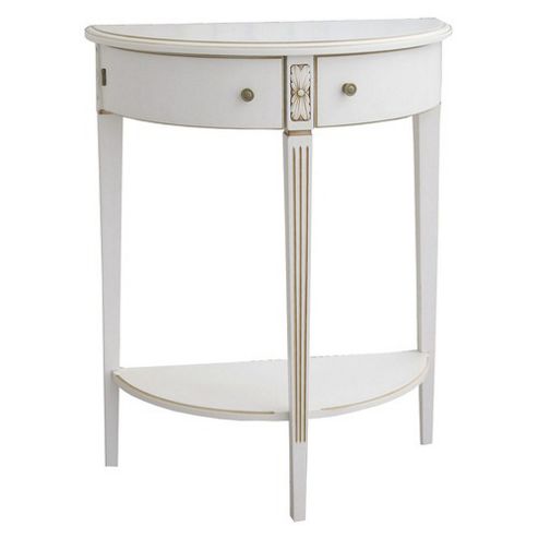 Buy Furniture Link Chateau Small Half Moon Table in Antique Cream from ...