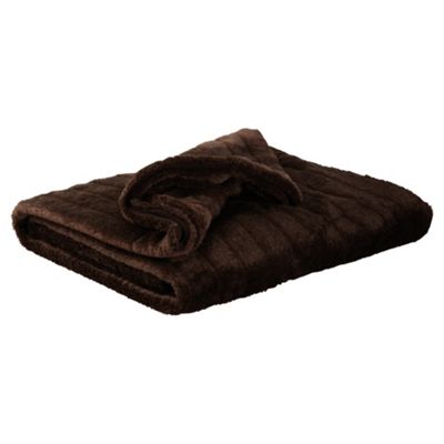 Buy F&F Home Ribbed Faux Fur Throw - Chocolate from our Throws ...