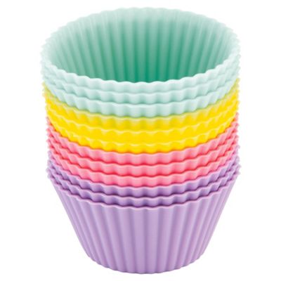 Buy Tesco Pastel Medium Silicone Cupcake Cases 12pk From Our Utensils 